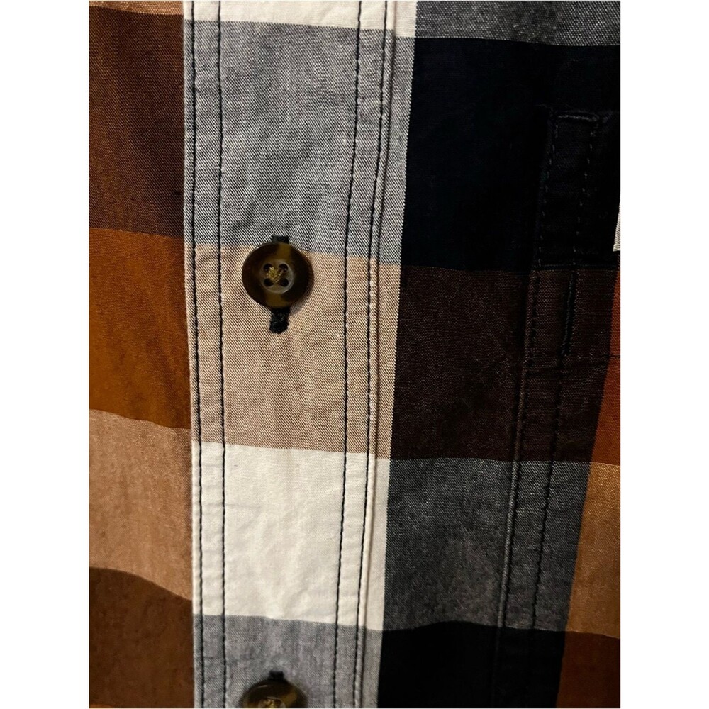 CARHARTT Men's Plaid Cotton Essential Button Down Short Sleeve Shirt - Size L - Picture 5 of 7